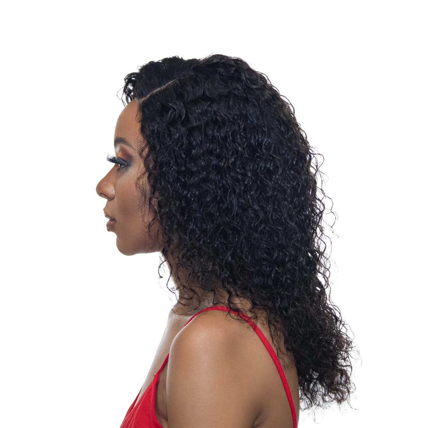 
                  
                    FEATURED 28" Malaysian Curls Wig - 1# Black - 13A Grade- side
                  
                