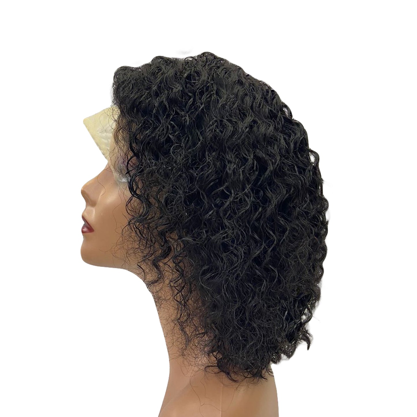 
                  
                    10" Water Wave Frontal Lace Wig - 1# Black - 13A Grade- side
                  
                