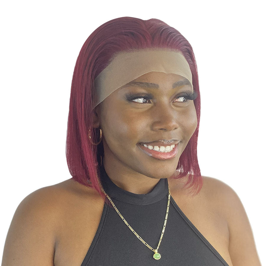 
                  
                    10" Straight Hair Frontal Lace Wig - # Red-promo-side
                  
                