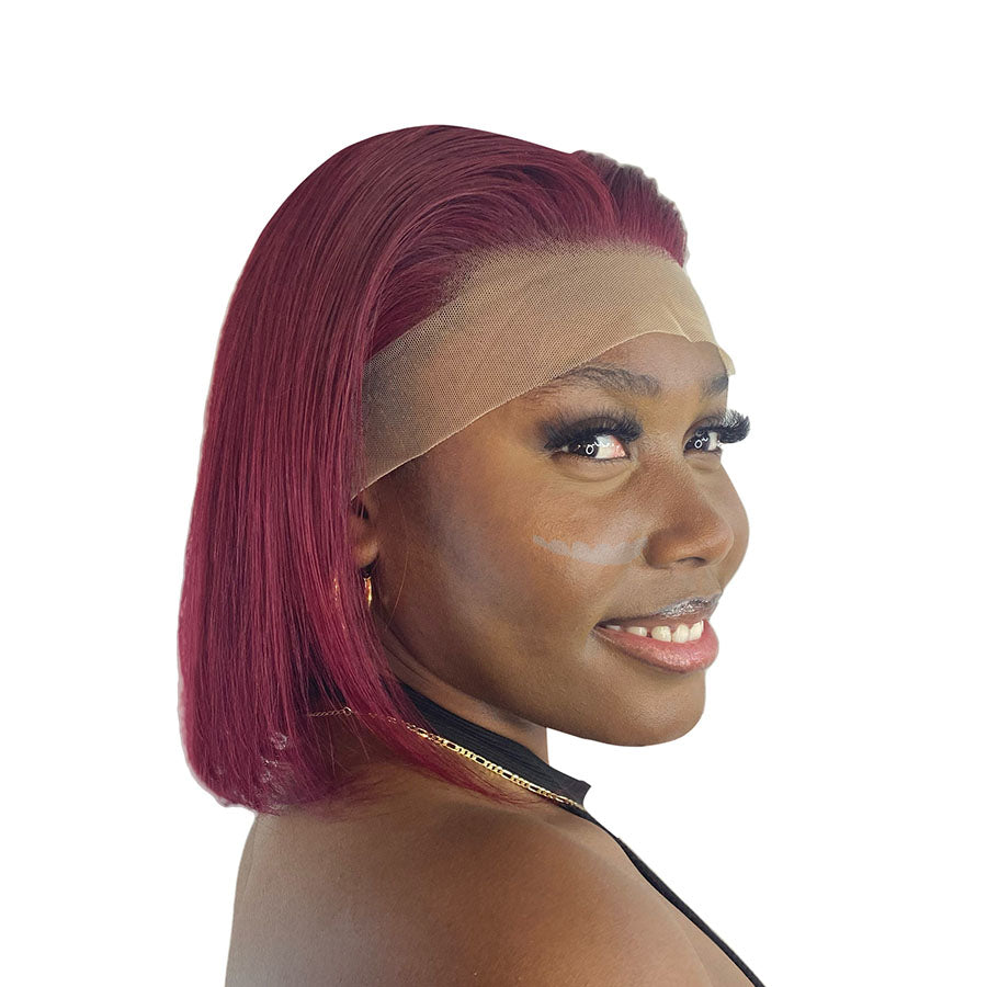 
                  
                    10" Straight Hair Frontal Lace Wig - # Red-side right
                  
                