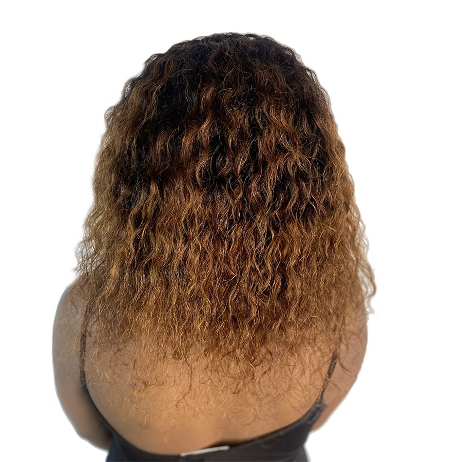 
                  
                    18" Loose Deep Frontal Lace Wig - #OmbreBrown - 13A Grade- back
                  
                