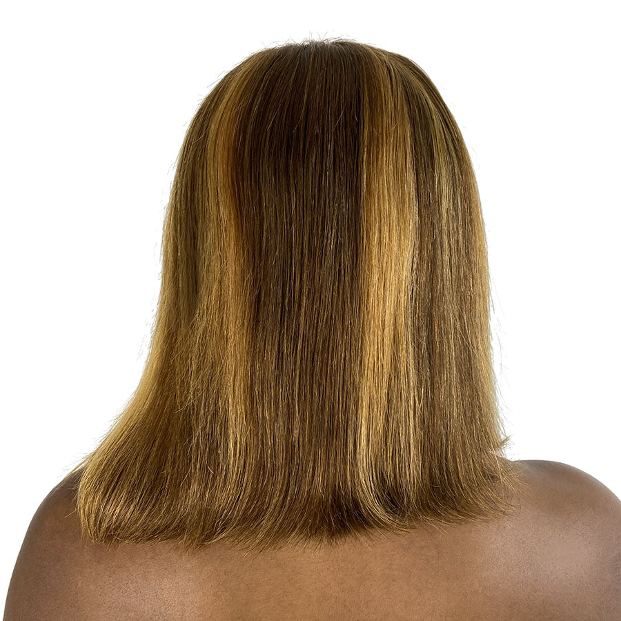 
                  
                    12" Straight Human Hair Lace Wig - # Blonde Highlight - 13A Grade | Back
                  
                