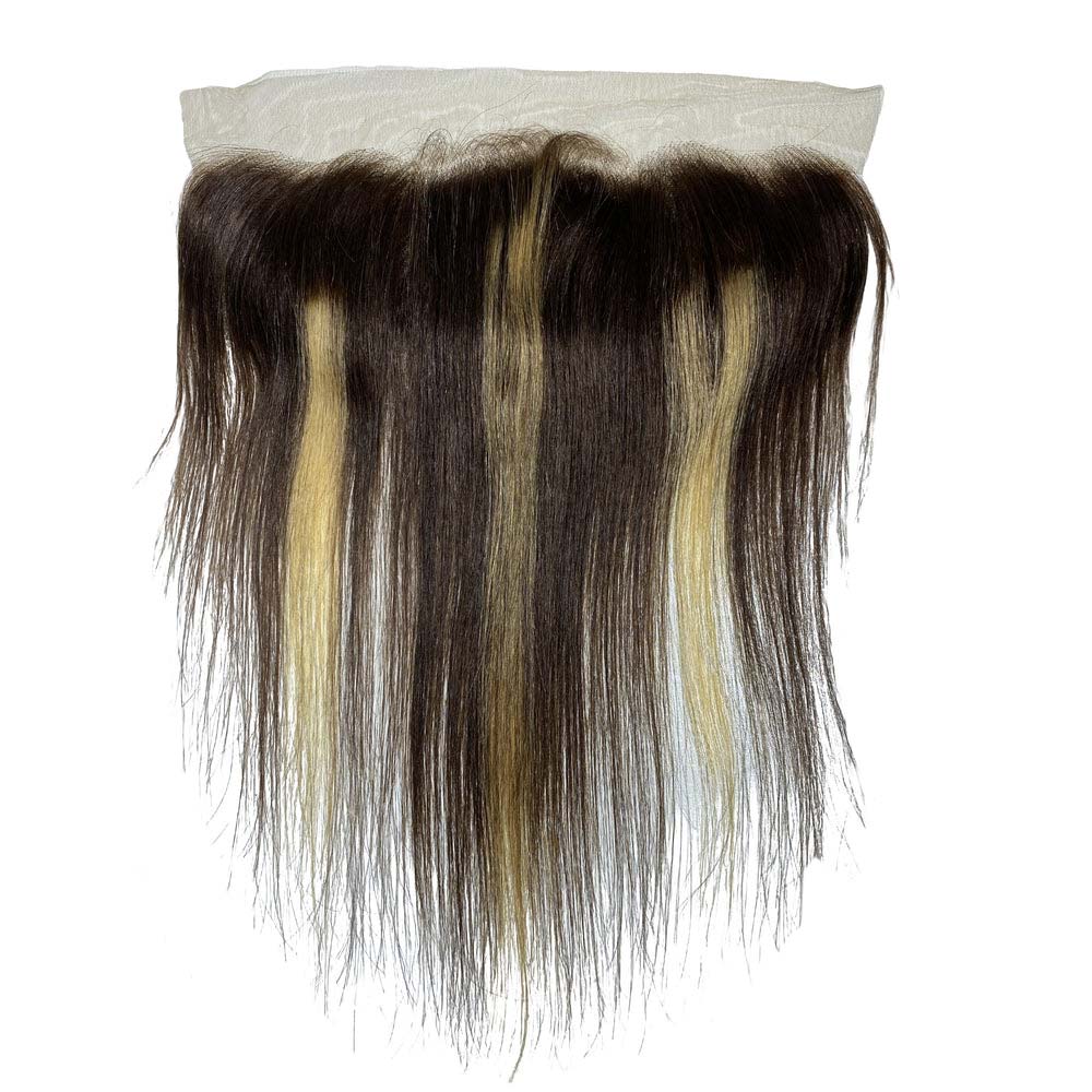 16" Straight Human Hair Closure - #Highlight- front