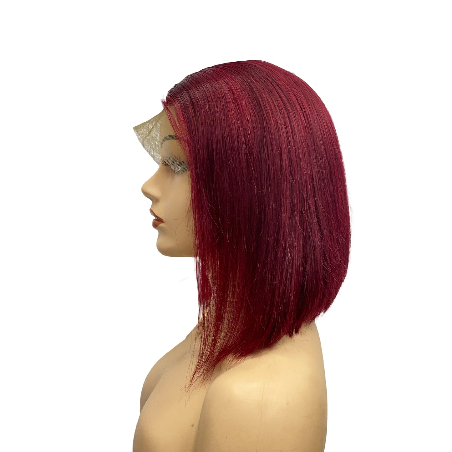 
                  
                    14" Straight Human Hair Bob Lace Wig - # Burgundy-side
                  
                