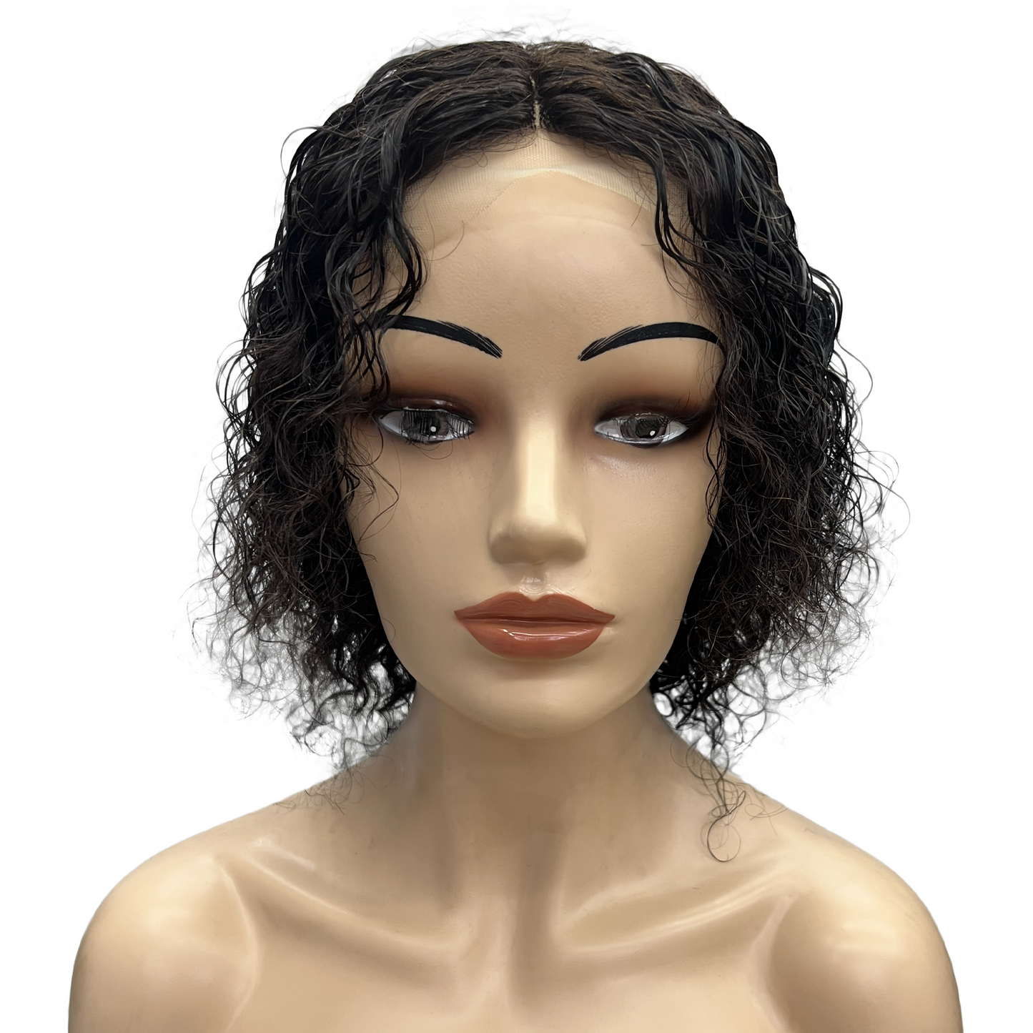 
                  
                    10" Water Wave Frontal Lace Wig - 1# Black - 13A Grade-front
                  
                