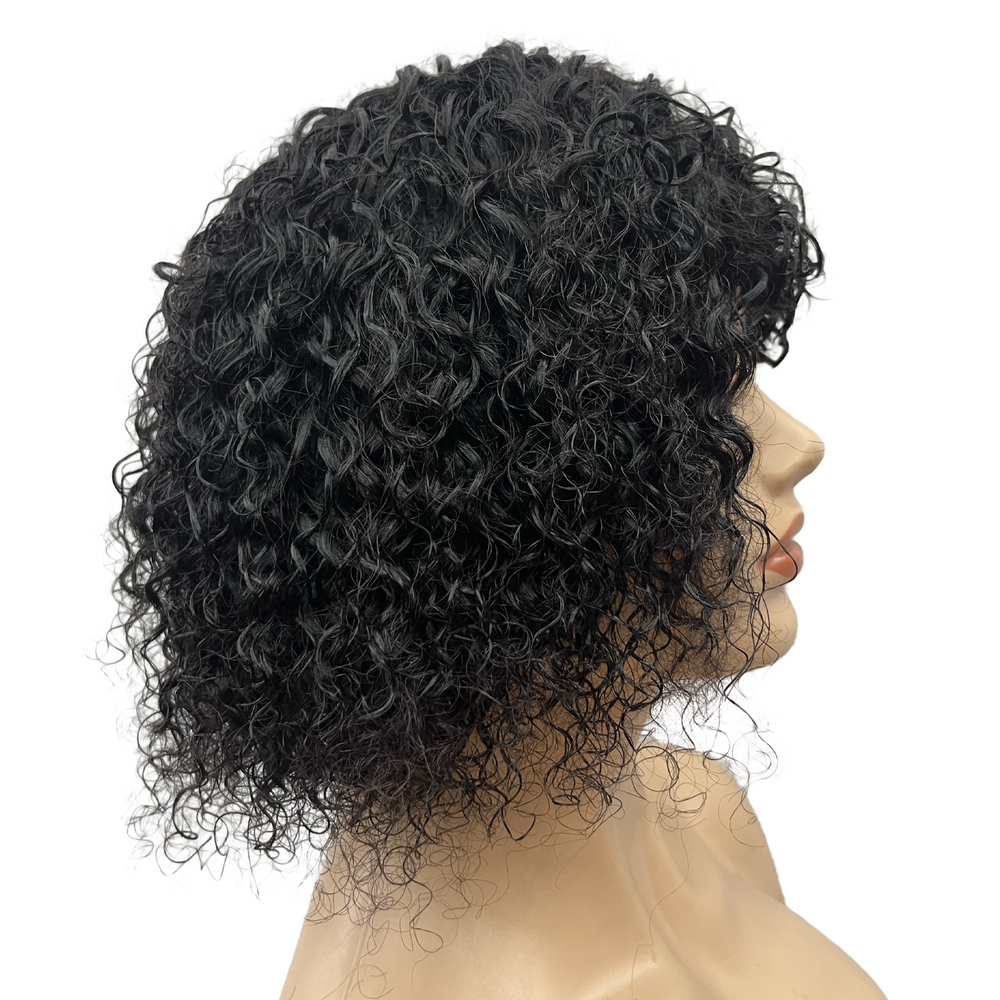 
                  
                    10" Deep Wave Fringe Wig - # Black-side- 13A Grade - HairSA.co.za
                  
                