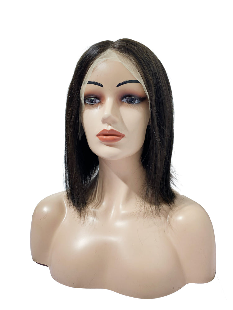 
                  
                    10" Straight Human Hair Bob Lace Frontal Wig - 1# Black - 13A Grade | straight
                  
                