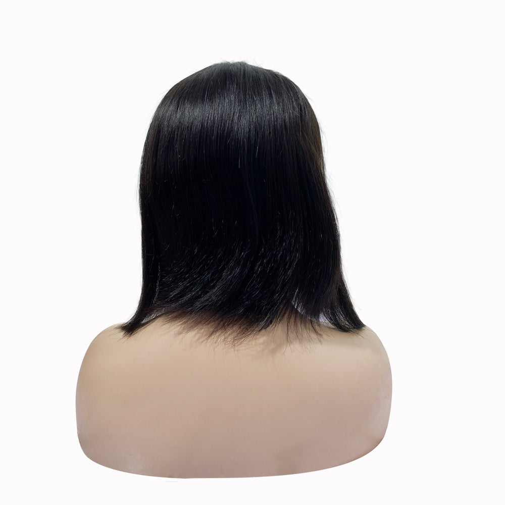 
                  
                    10" Straight Human Hair Bob Lace Frontal Wig - 1# Black - 13A Grade | back
                  
                