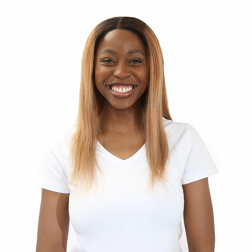 
                  
                    22" Straight Human Hair Lace Wig - 27# Ombre Blonde-front-hairsa.co.za
                  
                
