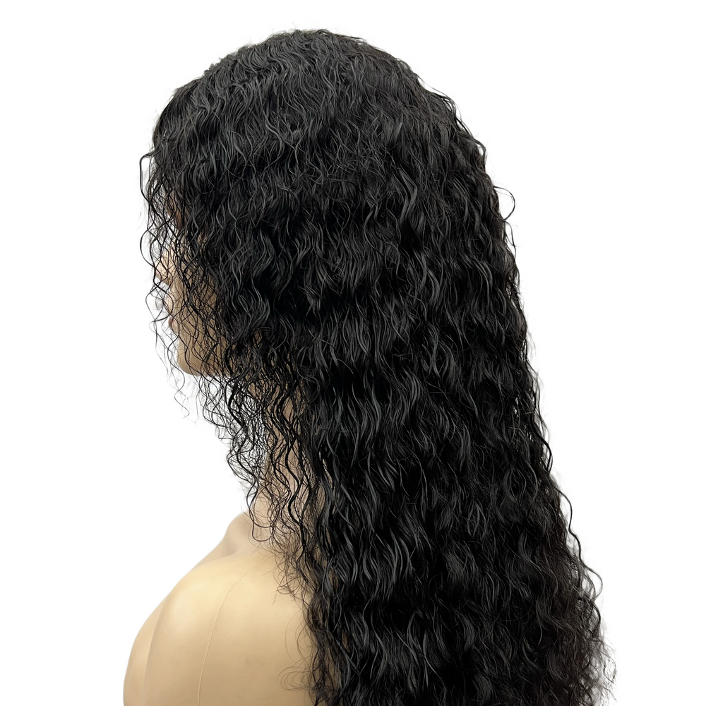 
                  
                    28" Loose Deep Frontal Lace Wig - 1# Black - 13A Grade-side
                  
                