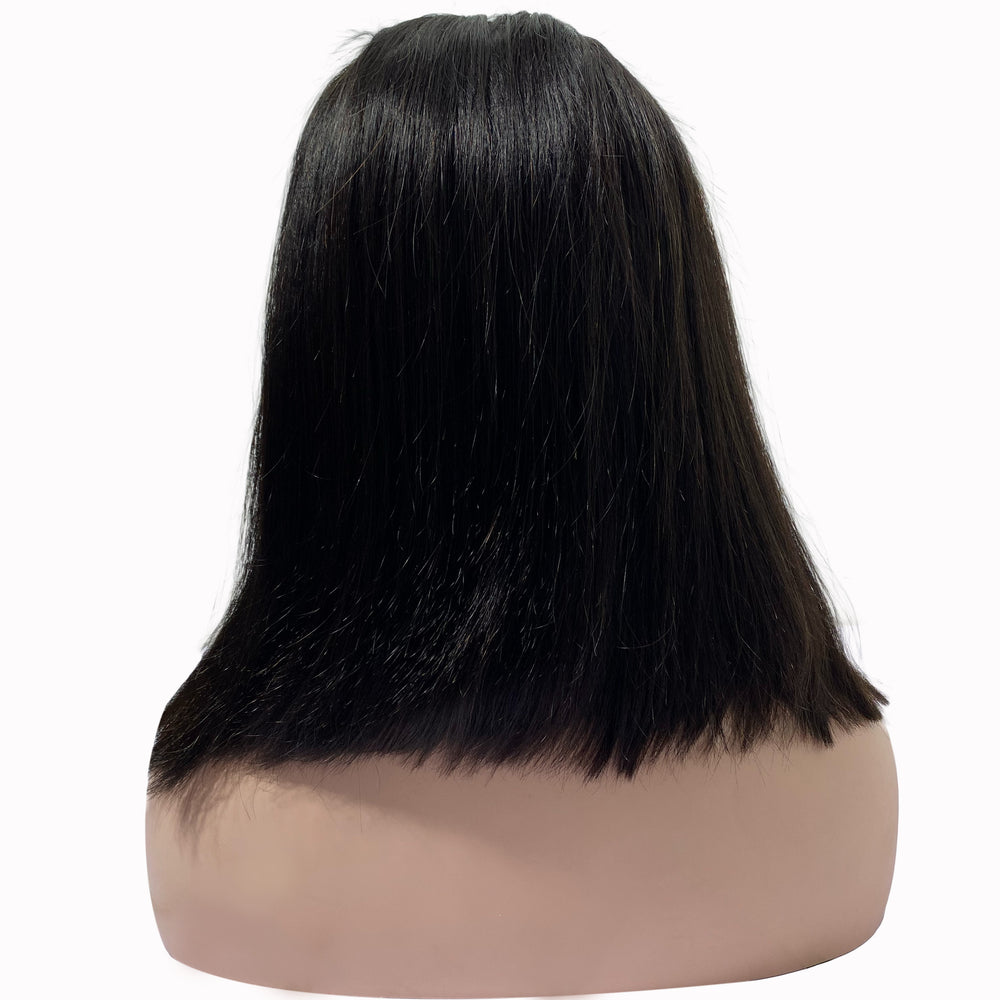 
                  
                    16" Straight Human Hair Frontal Lace Wig - 1# Black - 13A Grade | back
                  
                