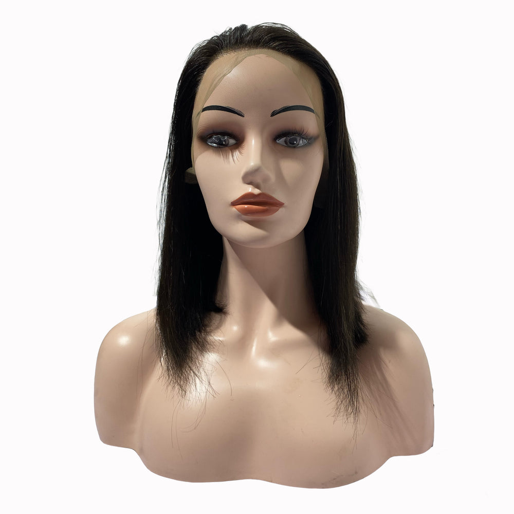 
                  
                    16" Straight Human Hair Frontal Lace Wig | front - 1# Black - 13A Grade
                  
                