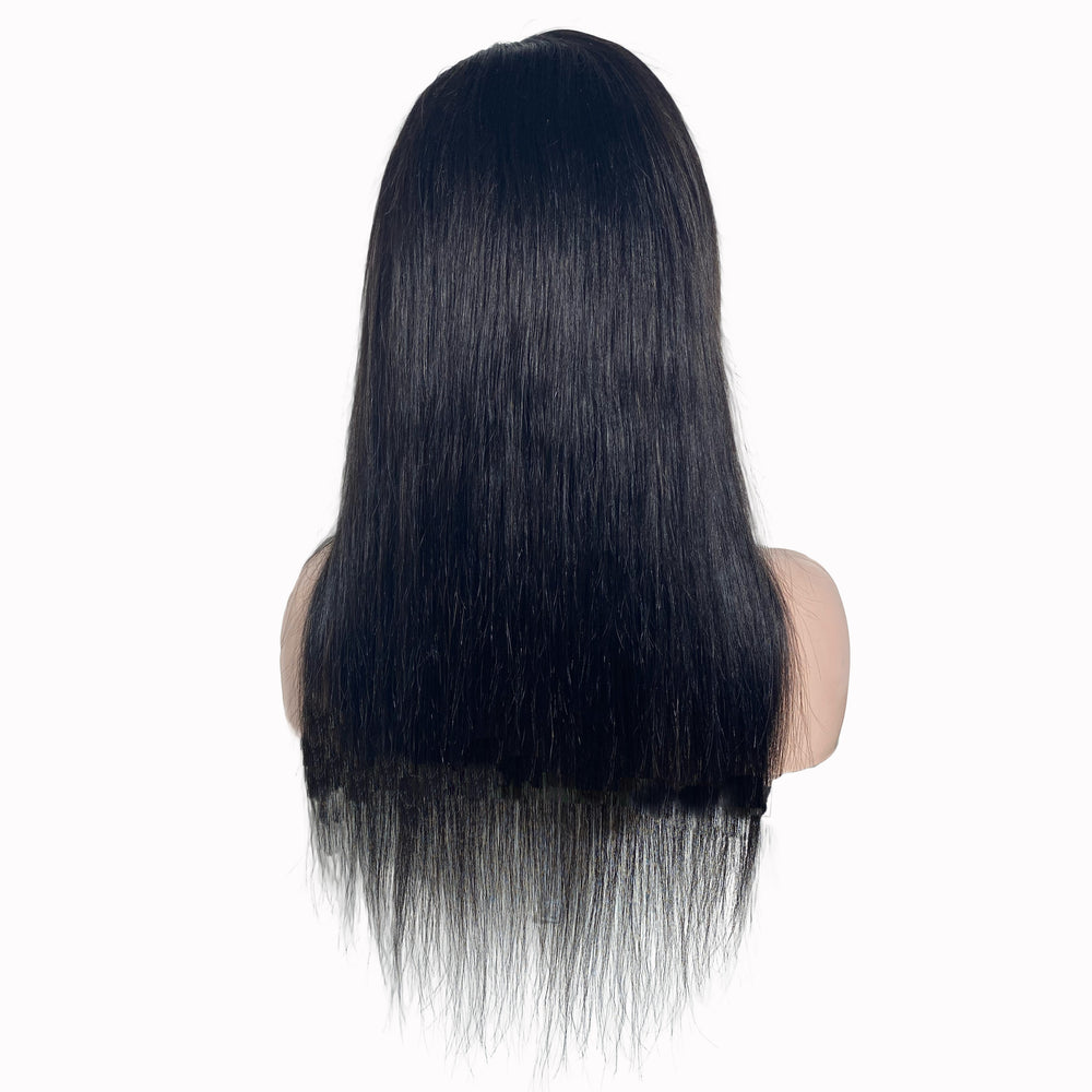 
                  
                    22" Straight Human Hair Frontal Lace Wig - 1# Black - 13A Grade | back
                  
                