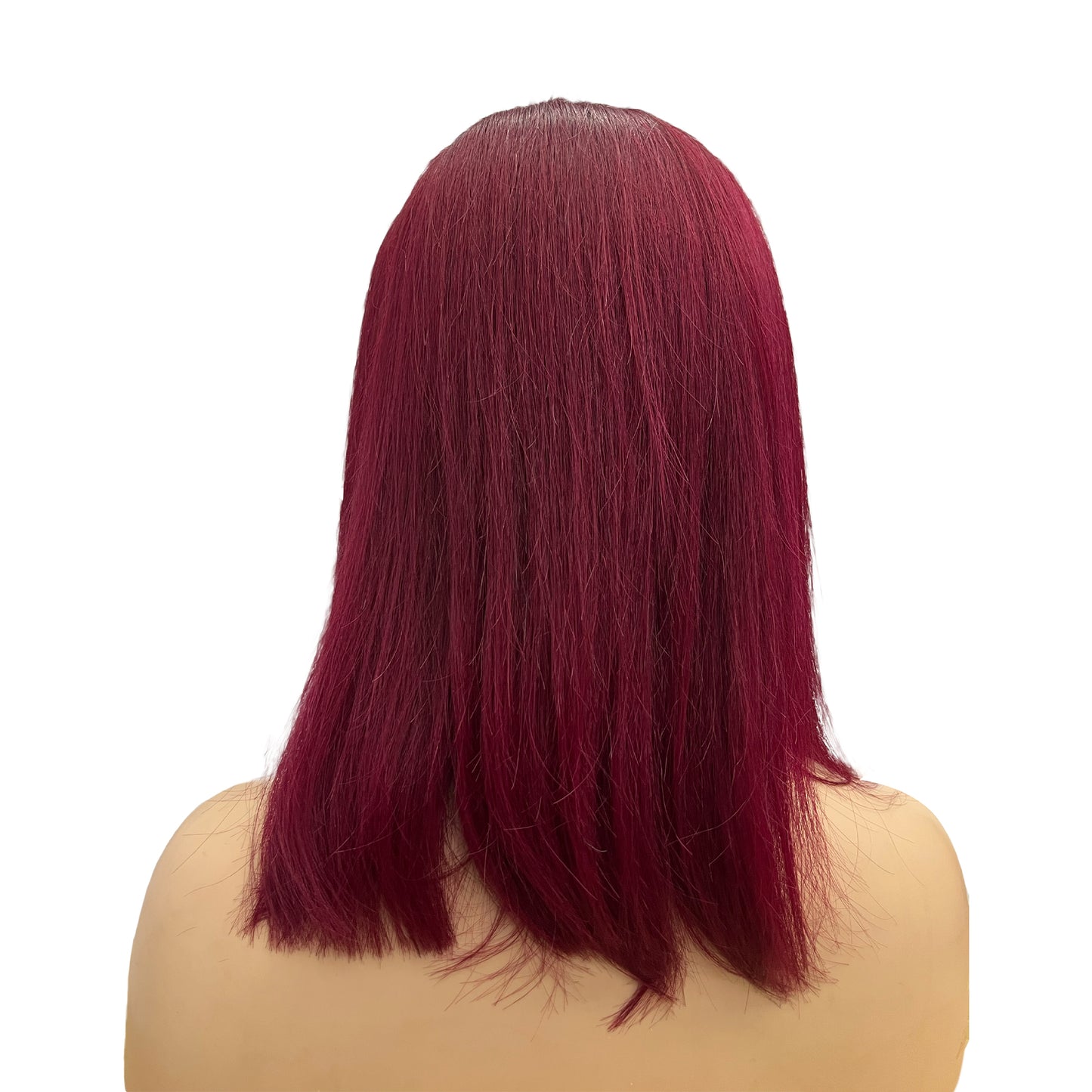 
                  
                    16" Straight Human Hair Lace Wig - # Burgundy- back
                  
                