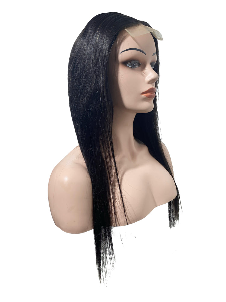 
                  
                    24" Straight Human Hair One Way Lace Wig - 1# Black - 13A Grade | side
                  
                
