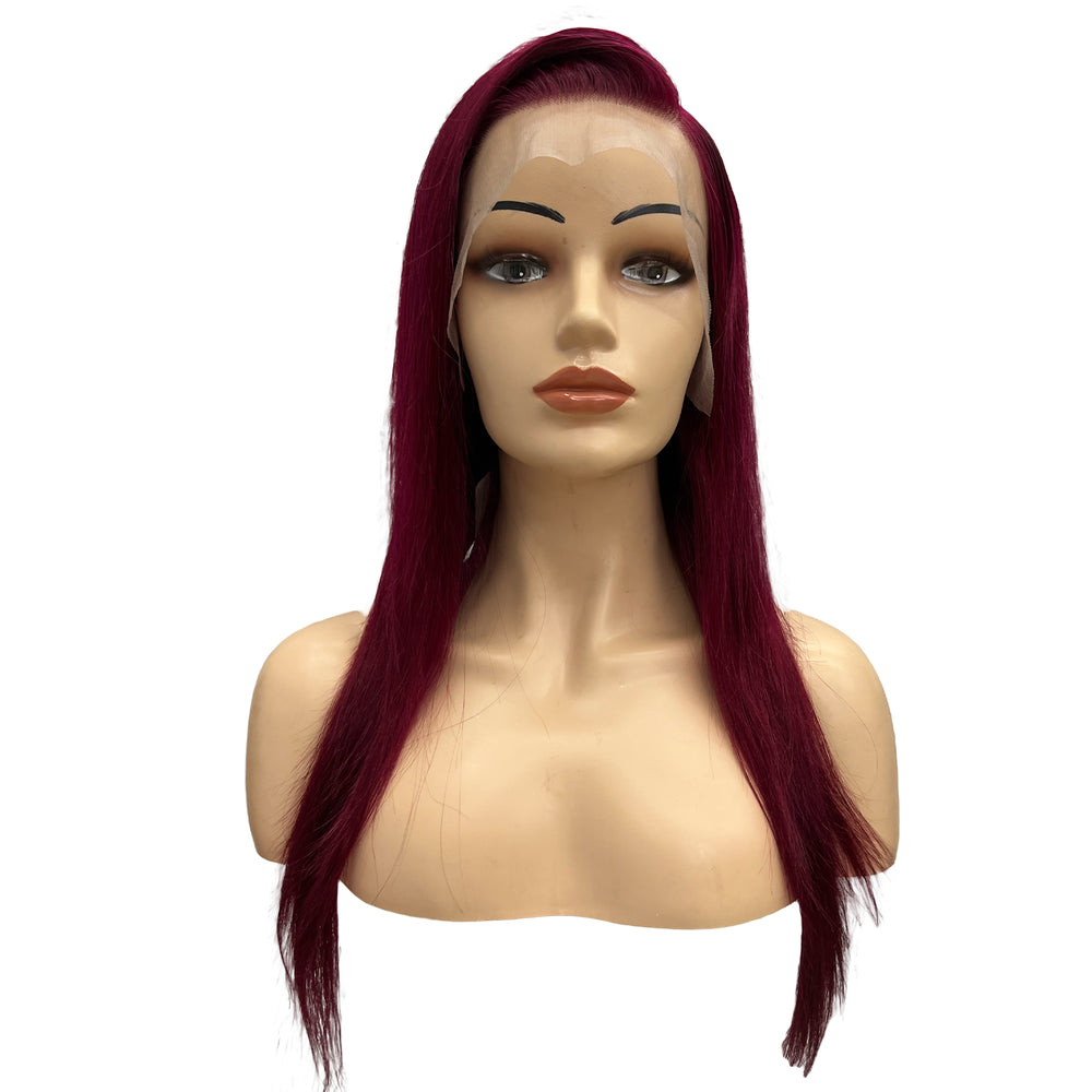 
                  
                    20" Straight Human Hair Lace Wig - # Burgundy-front
                  
                