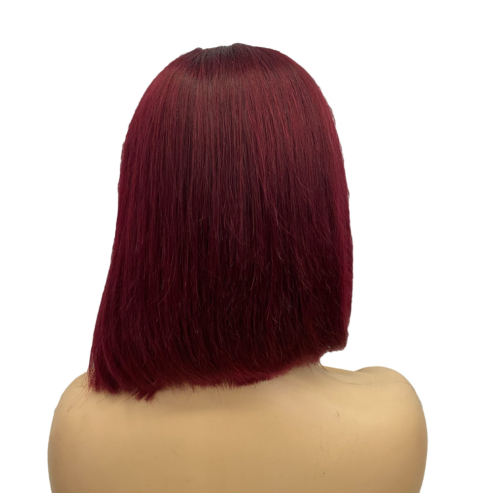 
                  
                    14" Straight Human Hair Bob Lace Wig - # Burgundy-side
                  
                